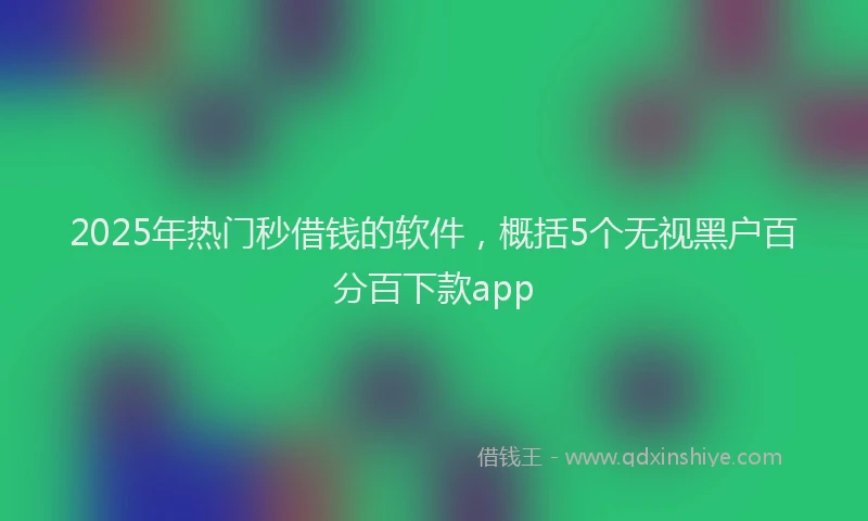 2025年热门秒借钱的软件，概括5个无视黑户百分百下款app