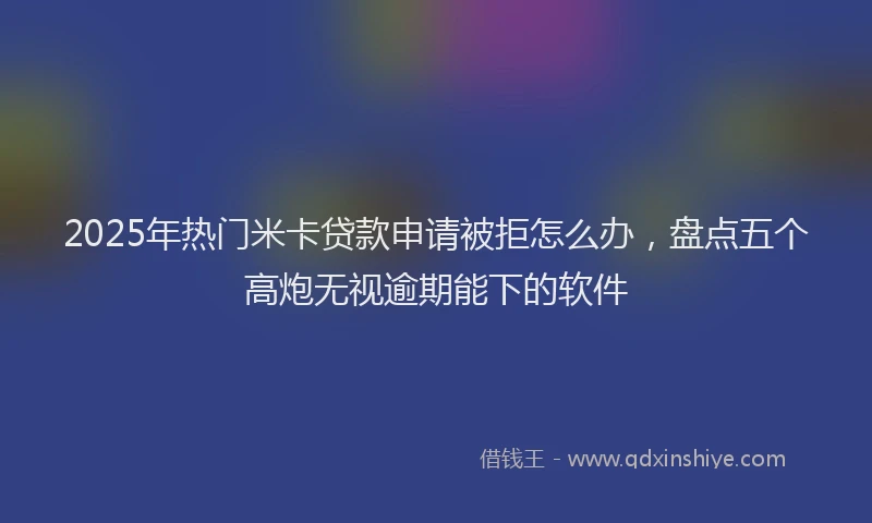 2025年热门米卡贷款申请被拒怎么办，盘点五个高炮无视逾期能下的软件