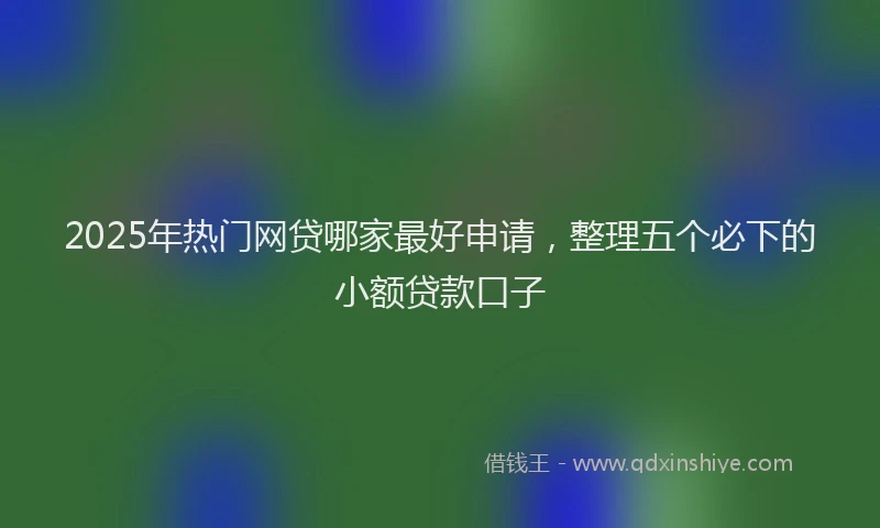 2025年热门网贷哪家最好申请，整理五个必下的小额贷款口子