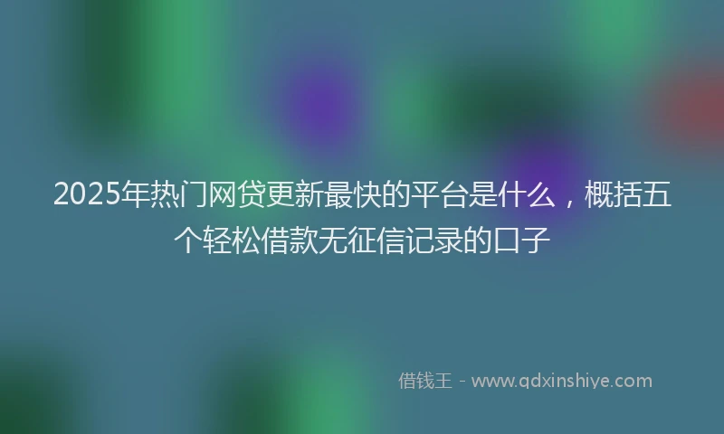 2025年热门网贷更新最快的平台是什么，概括五个轻松借款无征信记录的口子