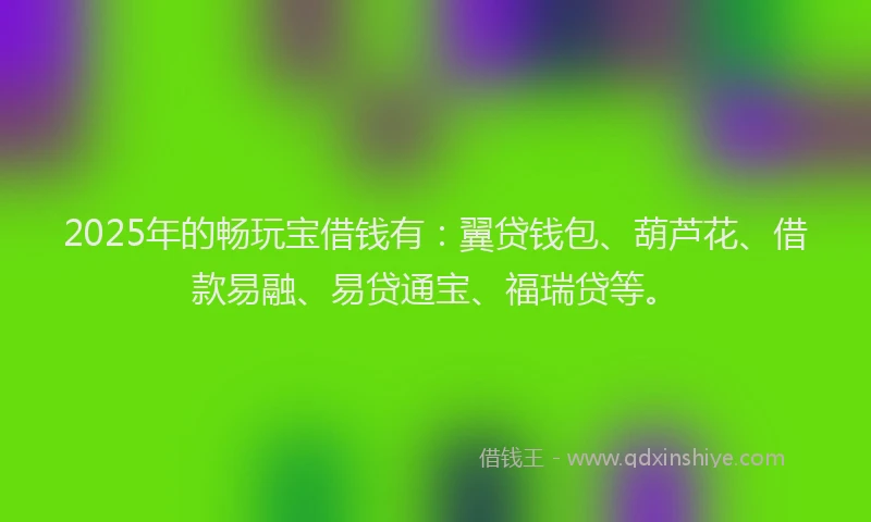 2025年的畅玩宝借钱有：翼贷钱包、葫芦花、借款易融、易贷通宝、福瑞贷等。