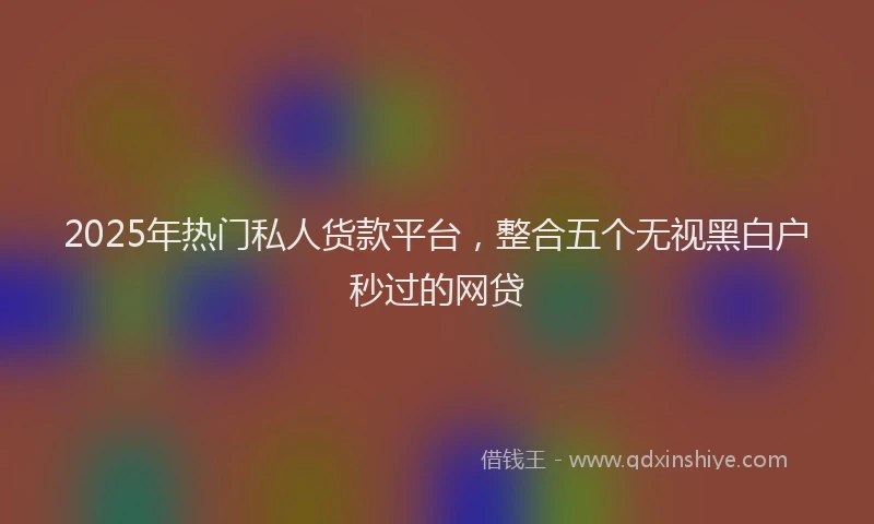 2025年热门私人货款平台，整合五个无视黑白户秒过的网贷