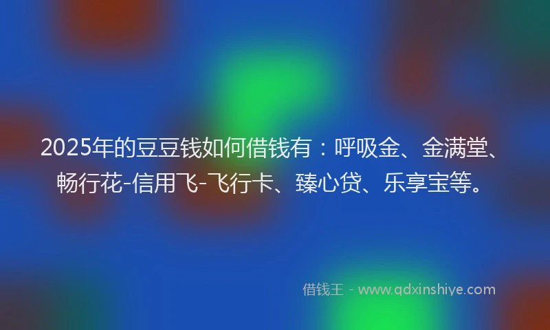 2025年的豆豆钱如何借钱有：呼吸金、金满堂、畅行花-信用飞-飞行卡、臻心贷、乐享宝等。