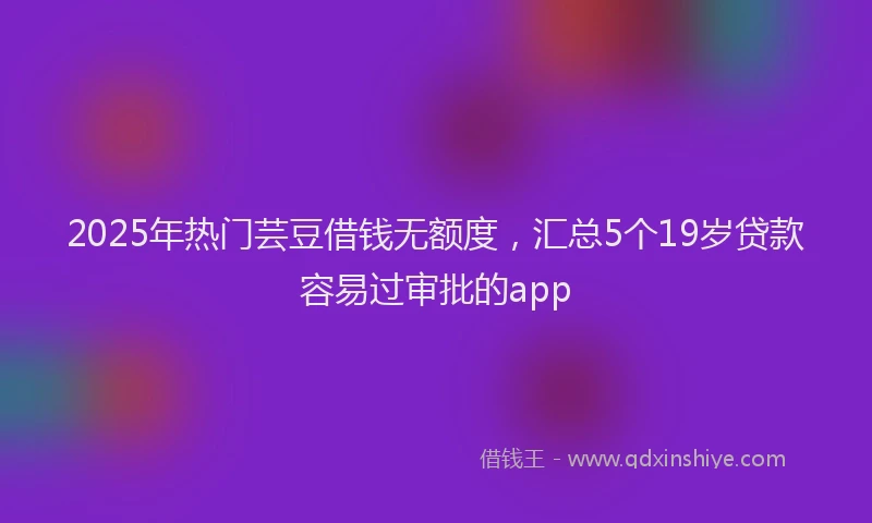 2025年热门芸豆借钱无额度，汇总5个19岁贷款容易过审批的app