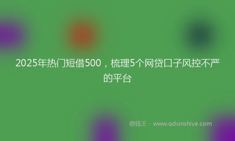 2025年热门短借500，梳理5个网贷口子风控不严的平台