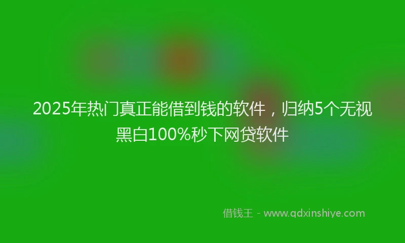 2025年热门真正能借到钱的软件，归纳5个无视黑白100%秒下网贷软件