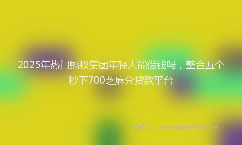 2025年热门蚂蚁集团年轻人能借钱吗，整合五个秒下700芝麻分贷款平台