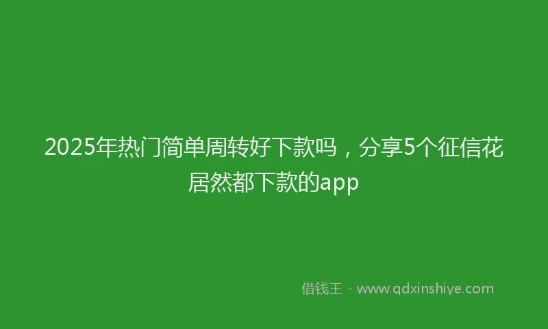 2025年热门简单周转好下款吗，分享5个征信花居然都下款的app