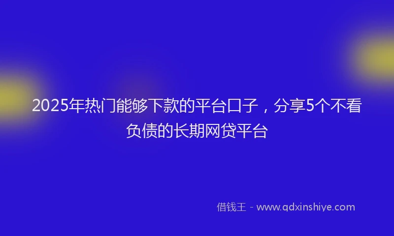 2025年热门能够下款的平台口子，分享5个不看负债的长期网贷平台
