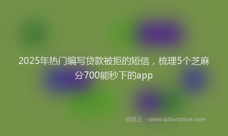 2025年热门编写贷款被拒的短信，梳理5个芝麻分700能秒下的app
