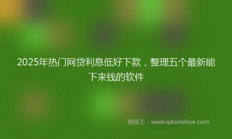 2025年热门网贷利息低好下款，整理五个最新能下来钱的软件