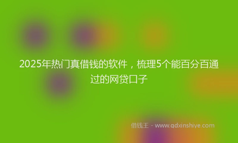 2025年热门真借钱的软件，梳理5个能百分百通过的网贷口子