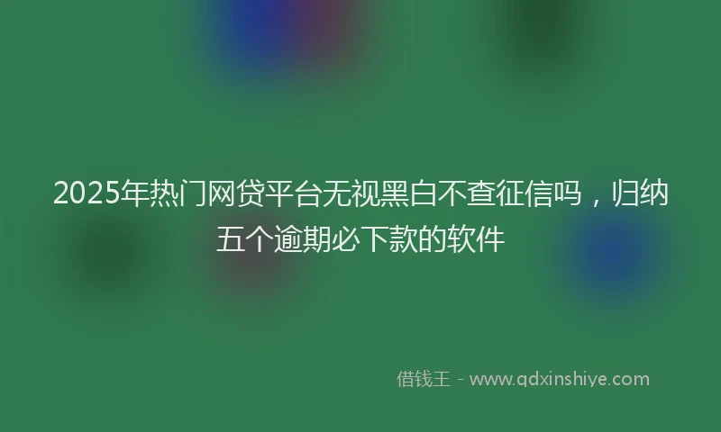 2025年热门网贷平台无视黑白不查征信吗，归纳五个逾期必下款的软件