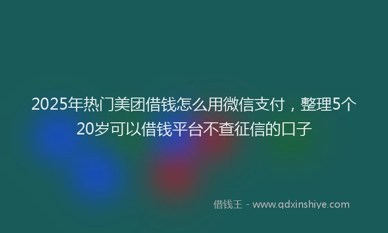2025年热门美团借钱怎么用微信支付，整理5个20岁可以借钱平台不查征信的口子
