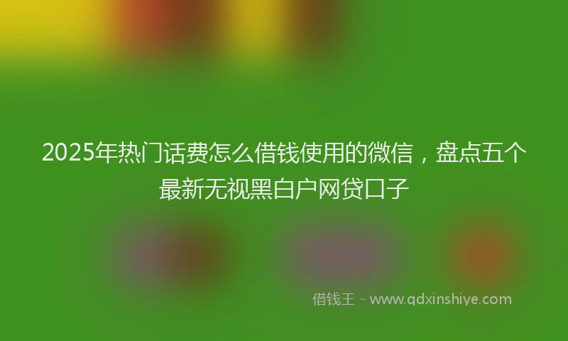 2025年热门话费怎么借钱使用的微信，盘点五个最新无视黑白户网贷口子