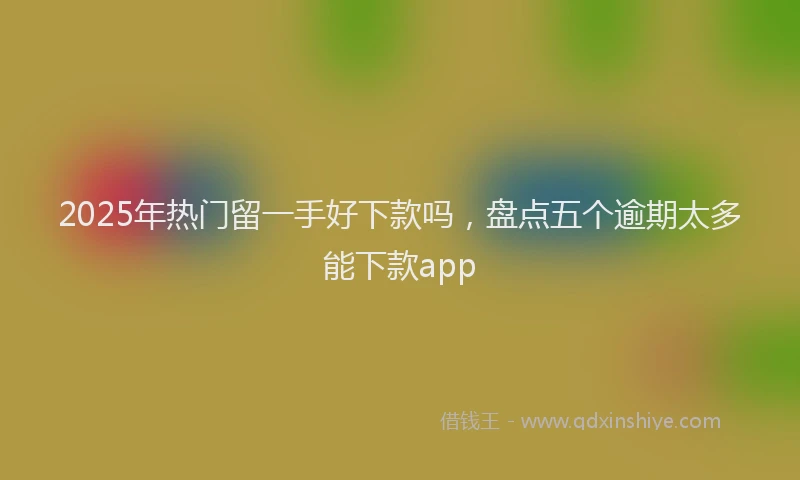 2025年热门留一手好下款吗，盘点五个逾期太多能下款app