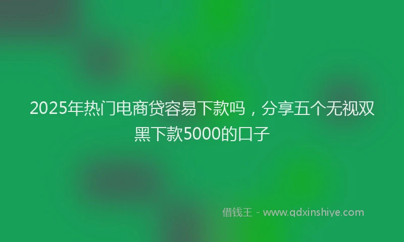 2025年热门电商贷容易下款吗，分享五个无视双黑下款5000的口子