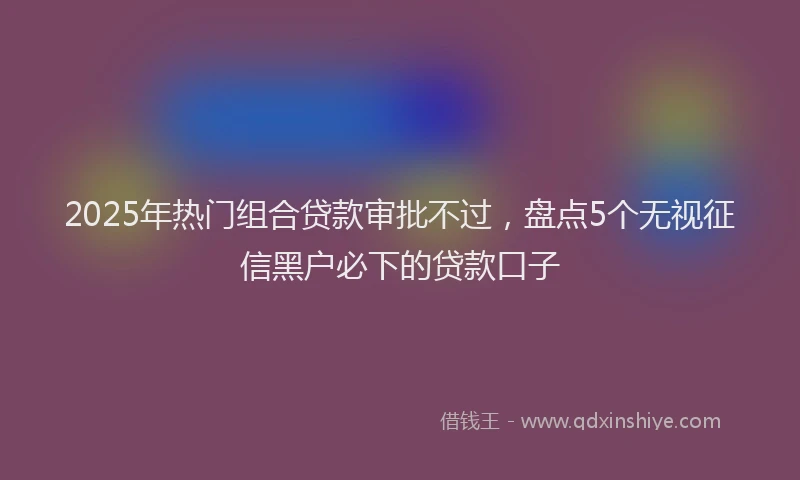 2025年热门组合贷款审批不过，盘点5个无视征信黑户必下的贷款口子