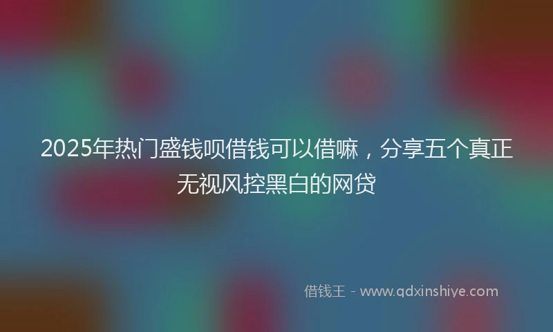 2025年热门盛钱呗借钱可以借嘛，分享五个真正无视风控黑白的网贷
