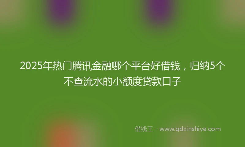 2025年热门腾讯金融哪个平台好借钱，归纳5个不查流水的小额度贷款口子