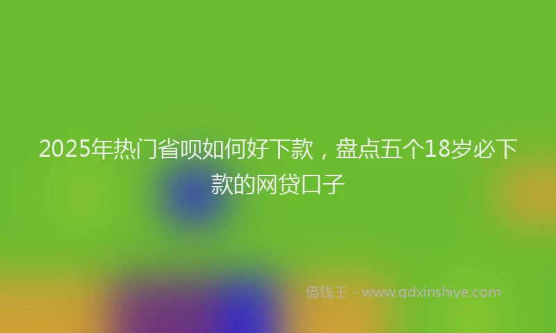 2025年热门省呗如何好下款，盘点五个18岁必下款的网贷口子