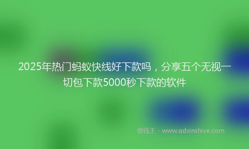2025年热门蚂蚁快线好下款吗，分享五个无视一切包下款5000秒下款的软件