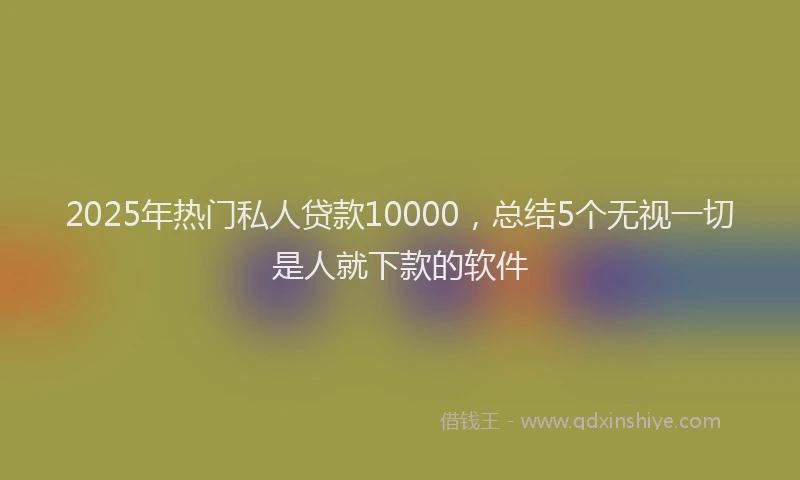 2025年热门私人贷款10000，总结5个无视一切是人就下款的软件
