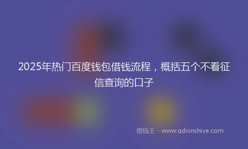 2025年热门百度钱包借钱流程，概括五个不看征信查询的口子