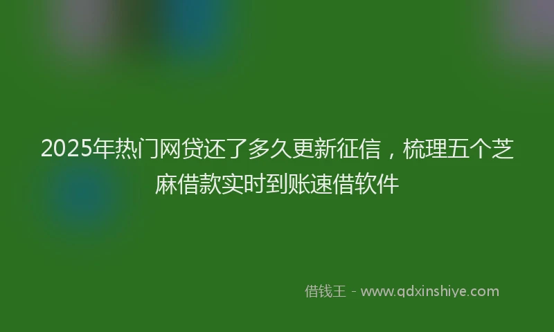 2025年热门网贷还了多久更新征信，梳理五个芝麻借款实时到账速借软件