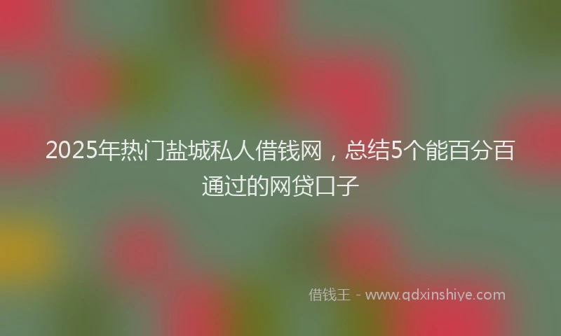 2025年热门盐城私人借钱网，总结5个能百分百通过的网贷口子