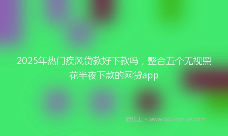 2025年热门疾风贷款好下款吗，整合五个无视黑花半夜下款的网贷app