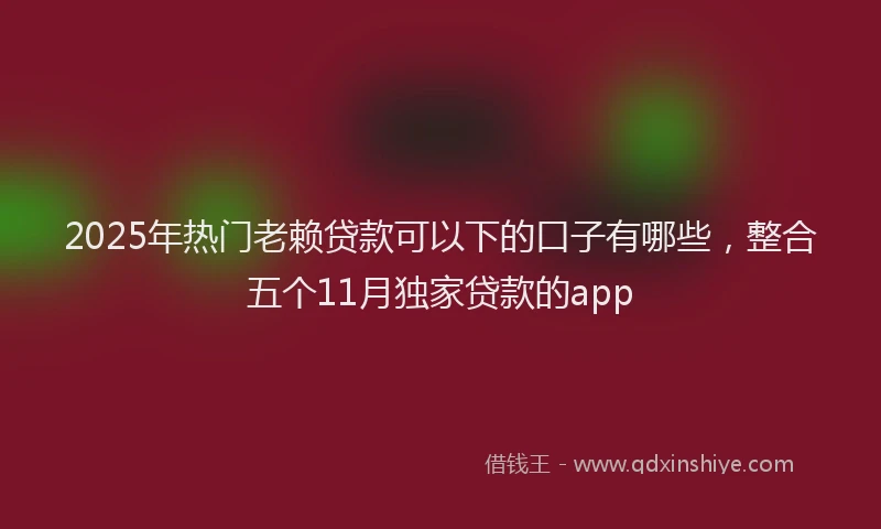 2025年热门老赖贷款可以下的口子有哪些，整合五个11月独家贷款的app