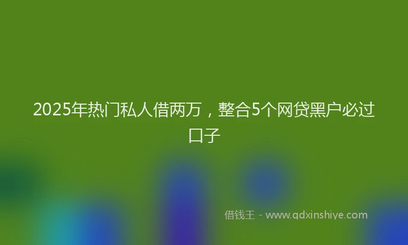 2025年热门私人借两万，整合5个网贷黑户必过口子