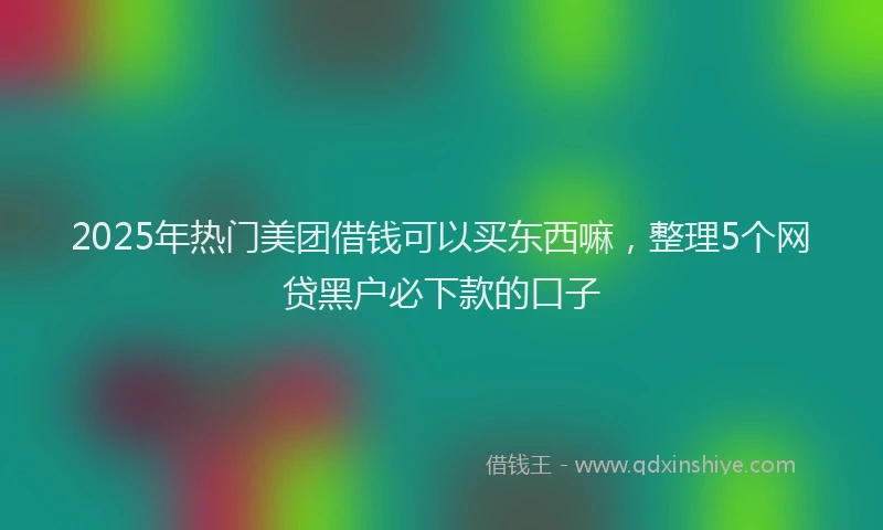 2025年热门美团借钱可以买东西嘛，整理5个网贷黑户必下款的口子