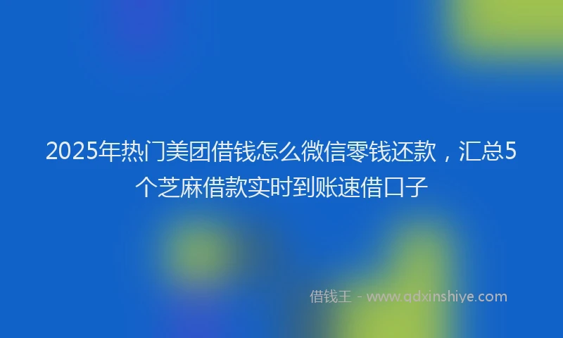 2025年热门美团借钱怎么微信零钱还款，汇总5个芝麻借款实时到账速借口子