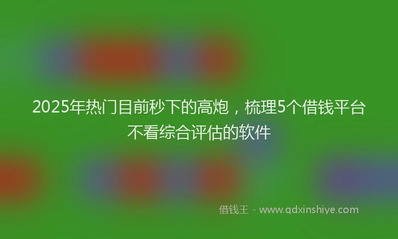 2025年热门目前秒下的高炮，梳理5个借钱平台不看综合评估的软件