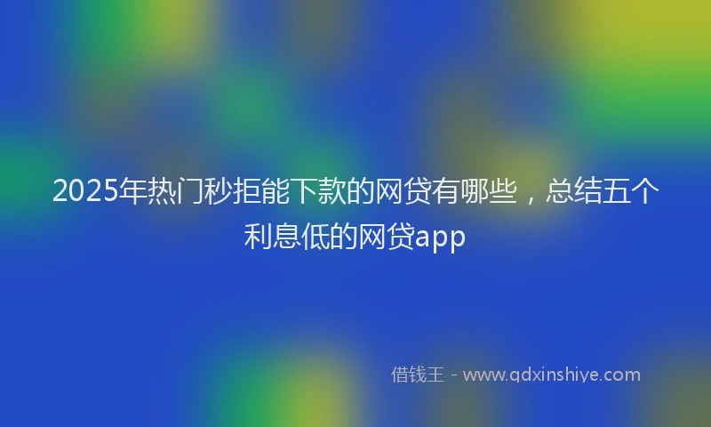 2025年热门秒拒能下款的网贷有哪些，总结五个利息低的网贷app