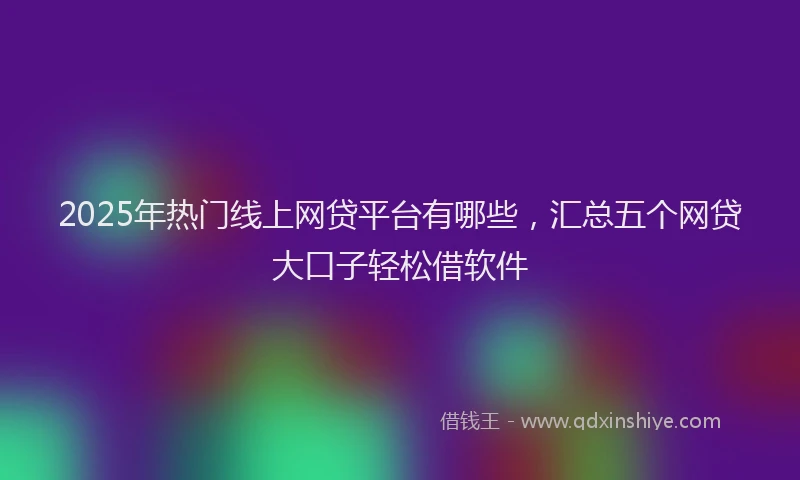 2025年热门线上网贷平台有哪些，汇总五个网贷大口子轻松借软件