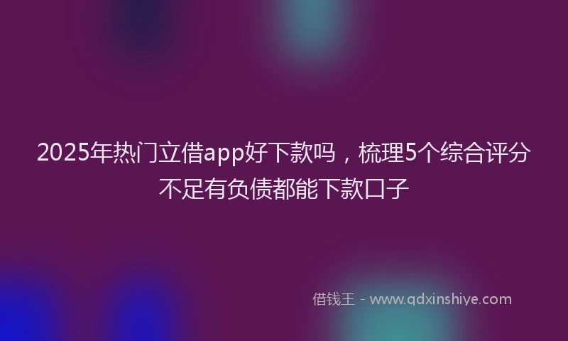 2025年热门立借app好下款吗，梳理5个综合评分不足有负债都能下款口子