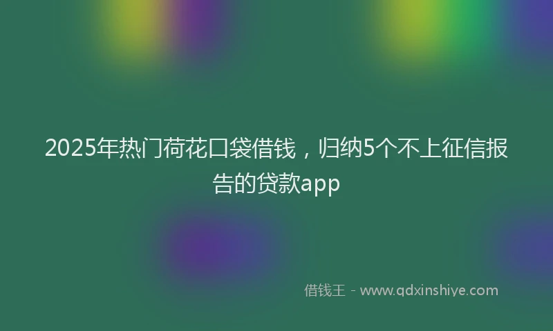 2025年热门荷花口袋借钱，归纳5个不上征信报告的贷款app