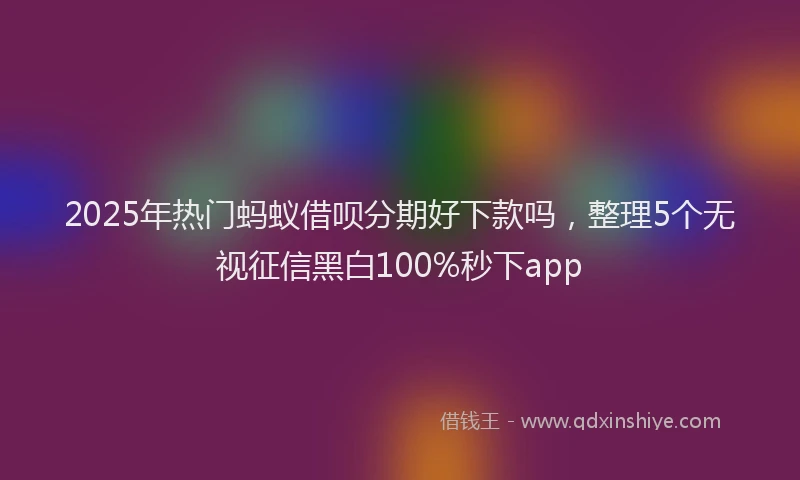 2025年热门蚂蚁借呗分期好下款吗，整理5个无视征信黑白100%秒下app