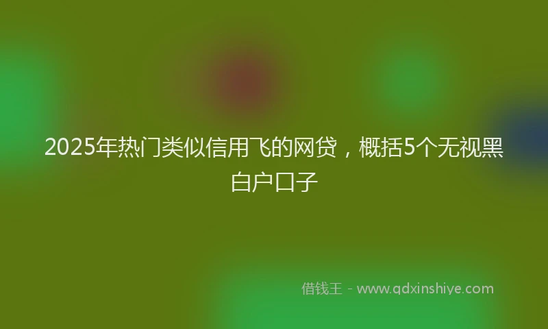 2025年热门类似信用飞的网贷，概括5个无视黑白户口子