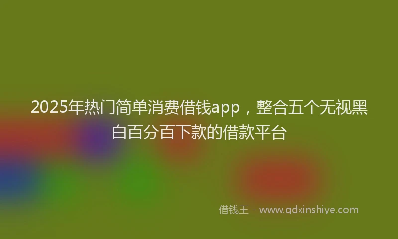 2025年热门简单消费借钱app，整合五个无视黑白百分百下款的借款平台