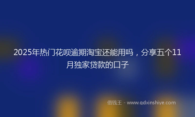 2025年热门花呗逾期淘宝还能用吗，分享五个11月独家贷款的口子