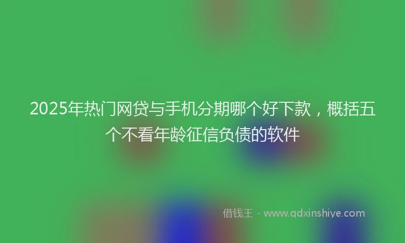 2025年热门网贷与手机分期哪个好下款，概括五个不看年龄征信负债的软件