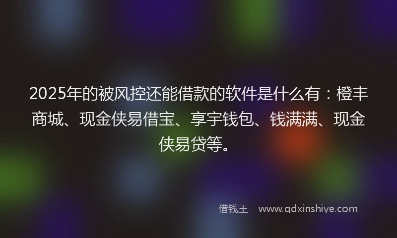2025年的被风控还能借款的软件是什么有：橙丰商城、现金侠易借宝、享宇钱包、钱满满、现金侠易贷等。