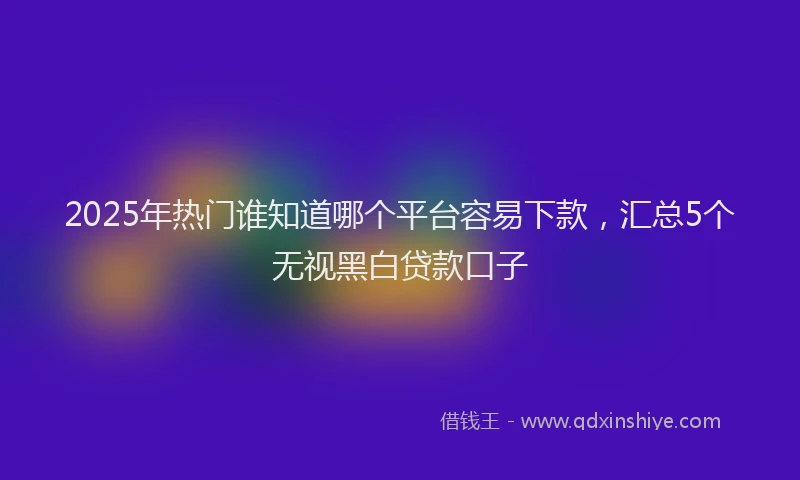 2025年热门谁知道哪个平台容易下款，汇总5个无视黑白贷款口子