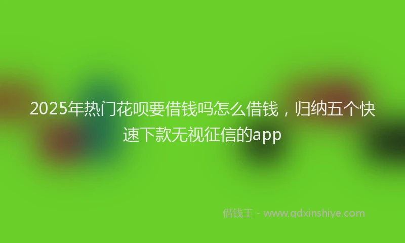 2025年热门花呗要借钱吗怎么借钱，归纳五个快速下款无视征信的app