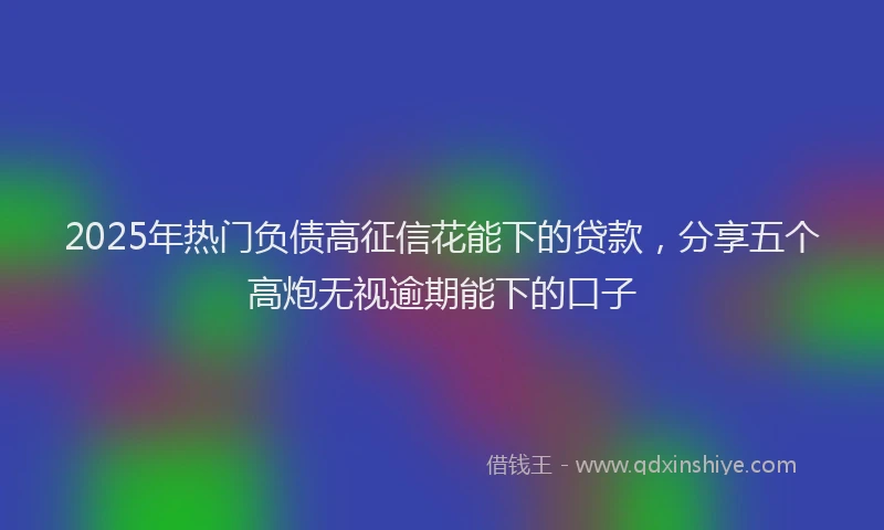 2025年热门负债高征信花能下的贷款，分享五个高炮无视逾期能下的口子
