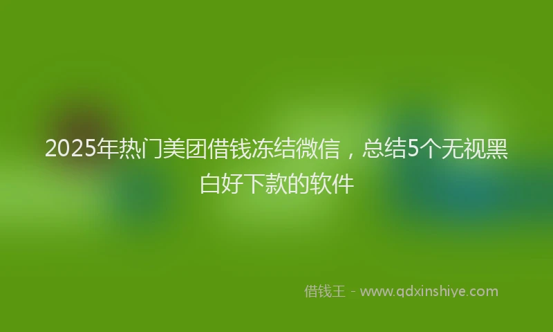 2025年热门美团借钱冻结微信，总结5个无视黑白好下款的软件